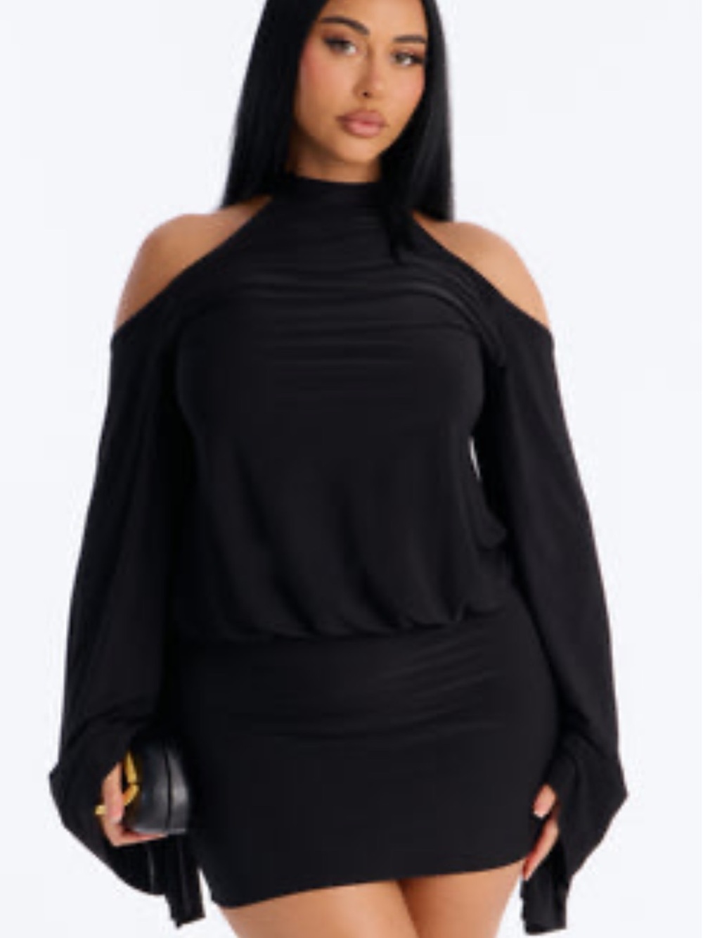 Backless longsleeve Mini Dress